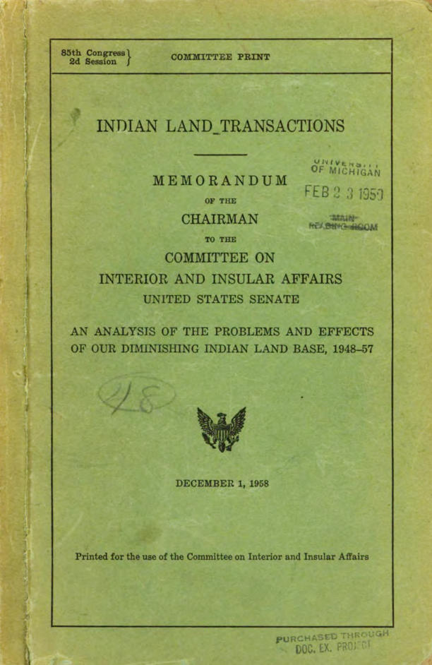 Murray Memorandum, 1958 (Cover)